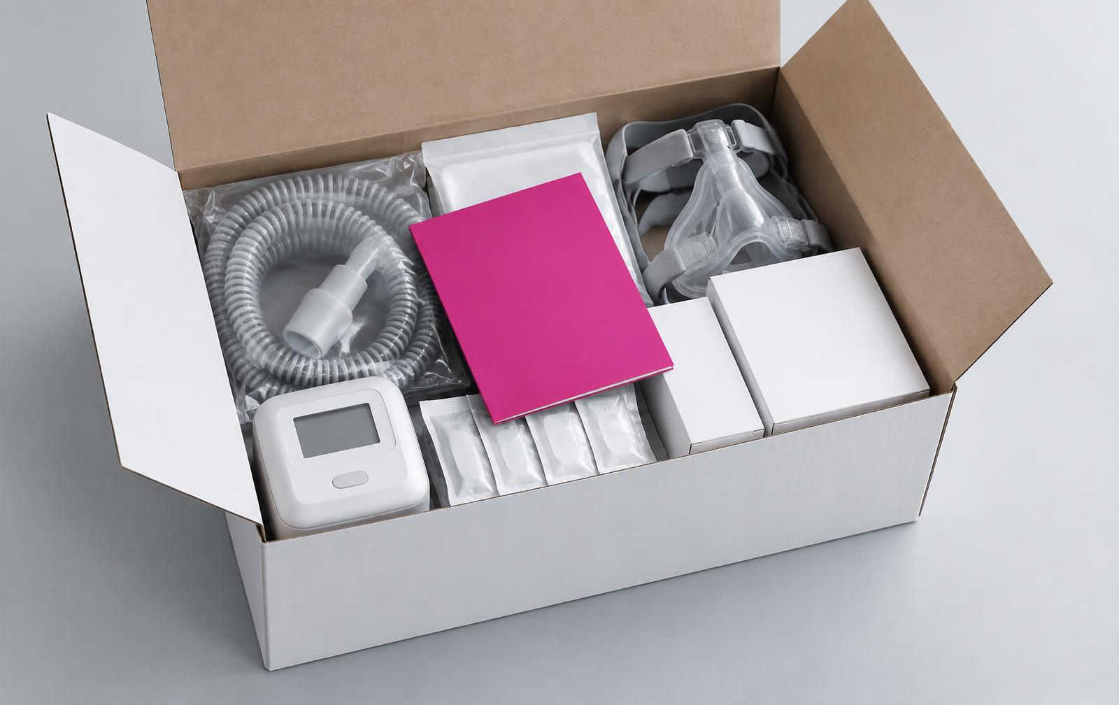 Illustrative supply shipment with an educational insert